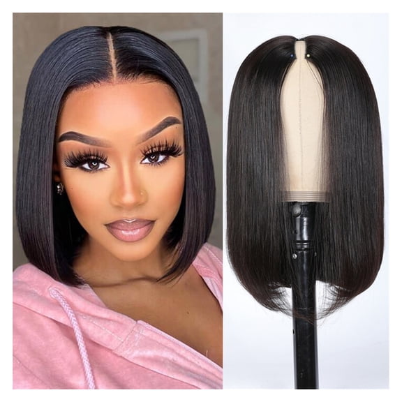 Wig No Leave Out Straight Short Human Hair Wigs for Women Glueless Updated Part Wig Hair Wigs