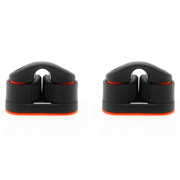 2X Boat Cam Cleat with Ball Bearing Carbo Cam Kit Rope Fairlead for Sailing Sailboat Canoe Dinghy Small,2 x rope clamp,Black & Orange