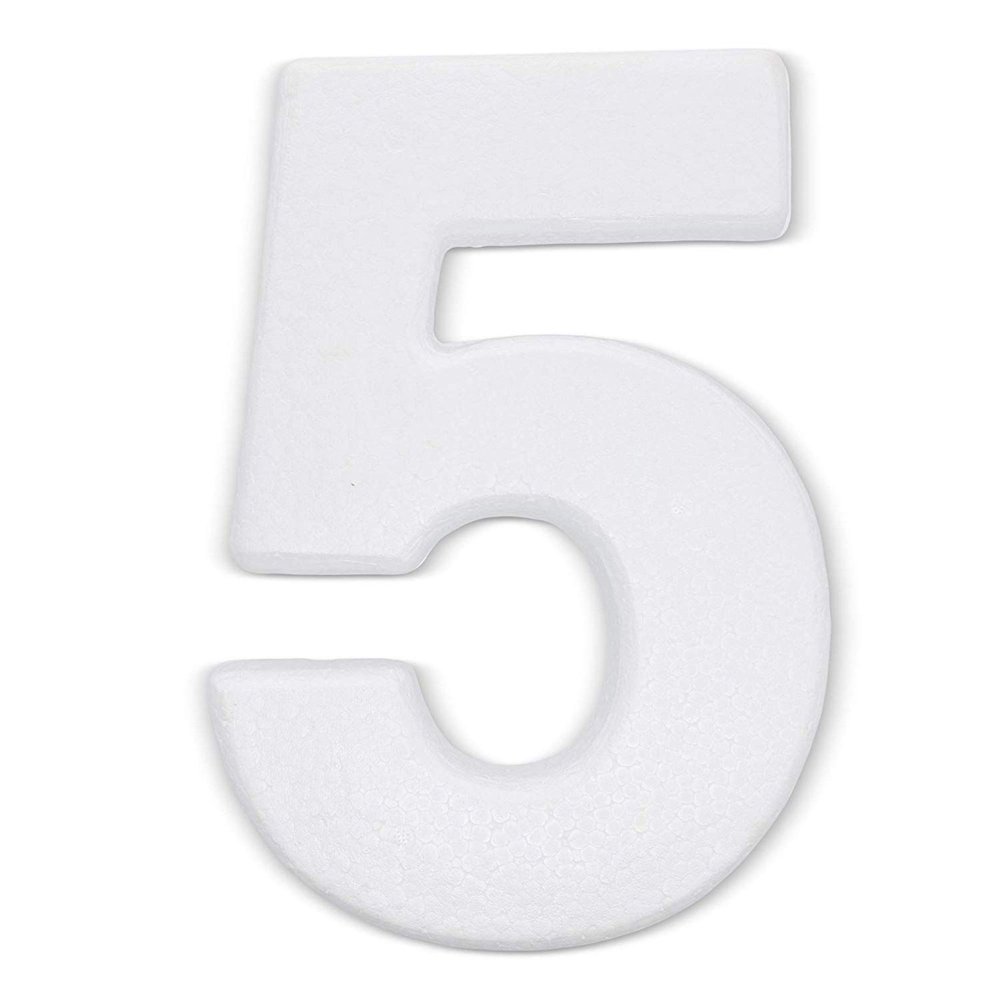 12 In Large Foam Styrofoam Number 5 Foam Number for Crafts School