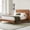 Walnut, variant on Christopher Knight Home Mid-Century Modern Solid Bamboo Wood Platform Bed, Queen Size, Chocolate