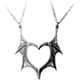 thumbnail image 1 of Collar de corazón a juego con colgante de ala de dragón, gargantilla gótica genial, regalo de amistad para parejas, para mujeres y hombres, 2 unidades, 1 of 5