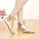 thumbnail image 2 of Ventas de zapatos de práctica de baile para mujer, botas de Jazz de cuero PU, suela suave para practicar hombres, zapatos de Ballet dorados y plateados, 2 of 5