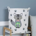 thumbnail image 6 of Children Toys Storage Basket Foldable Household Laundry Bag Cute Cotton Linen Bucket Cartoon Print Clothes Organizer Baskets, 6 of 9