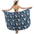 thumbnail image 5 of LA LEELA Women's Sarong Bikini Wraps Cover up Skirt Wrap Bathing suit Swimwear Swimsuit Beach Coverup for Women One Size Floral, Navy, 5 of 5
