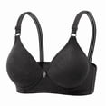 thumbnail image 2 of Women's Wireless Push Up Bra Adjustable Seamless Comfort Wireless Bralettes Soft Comfort Everyday T-Shirt Bra Black, Size 36, 2 of 8