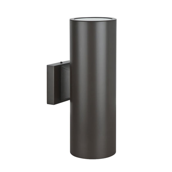 F6902-44-LED-Sunset Lighting-15 Inch 60W 2 LED Round Outdoor Wall Lantern Oil Bronze Finish