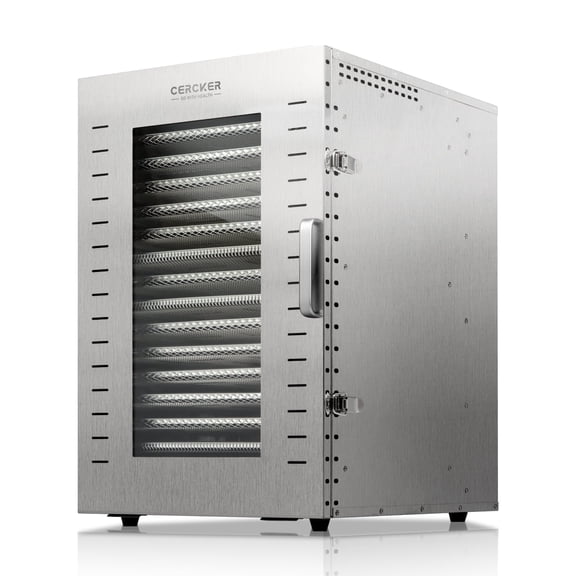 CERCKER Commercial Food-Dehydrator Machine 16 Trays, 27.28ft² Industrial-Dehydrator Large Capacity, 70ºF-190ºF Commercial Food-Dryer Machine, 1500W Meat Dryer for Fruit