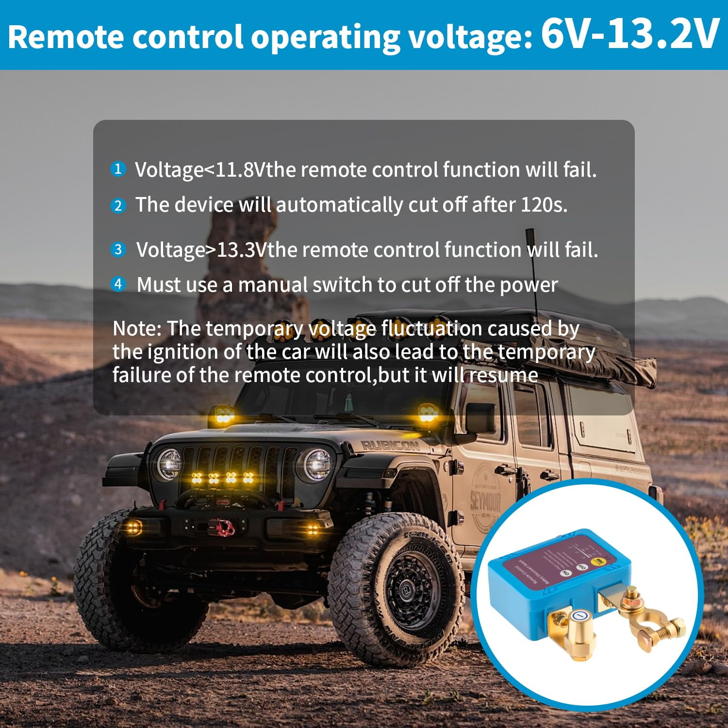 Battery Disconnect Switch 12V 240A Remote Car Kill Switch – Anti-Theft Automatic Power Shut Off for Auto Truck RV Marine Boat SUV