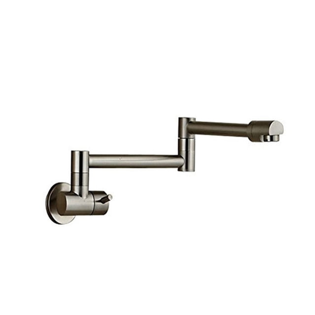 Brushed Gold Kitchen Faucet Wall Mount Bathroom Basin Faucet Cold Water Washing Tap Rotate Folding Spout Brass Vanity Sink Crane ,Easy to Install