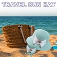 thumbnail image 4 of 56-58cm hat circumference female summer straw hat sun hat cute sunscreen sun hat and straw bag set - Mint green, 4 of 5