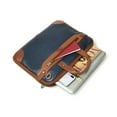 thumbnail image 5 of Leather Messenger Laptop Bag for Men & Women – 15" Navy Blue Cowhide Briefcase with Brass Fittings, 5 of 12