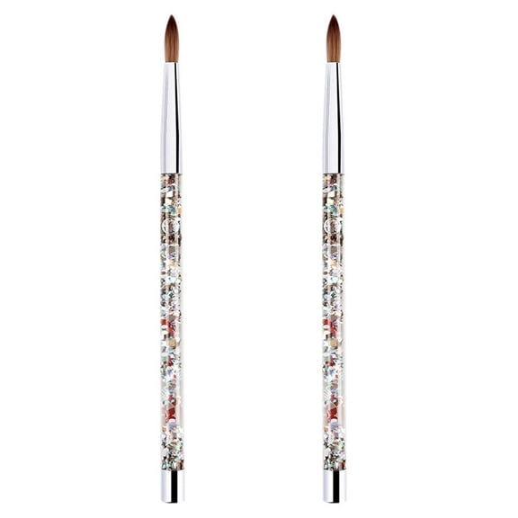 2Pc Kolinsky Sable Acrylic Nail Brush with Liquid Flow Glitter for Nail Art Tool 10