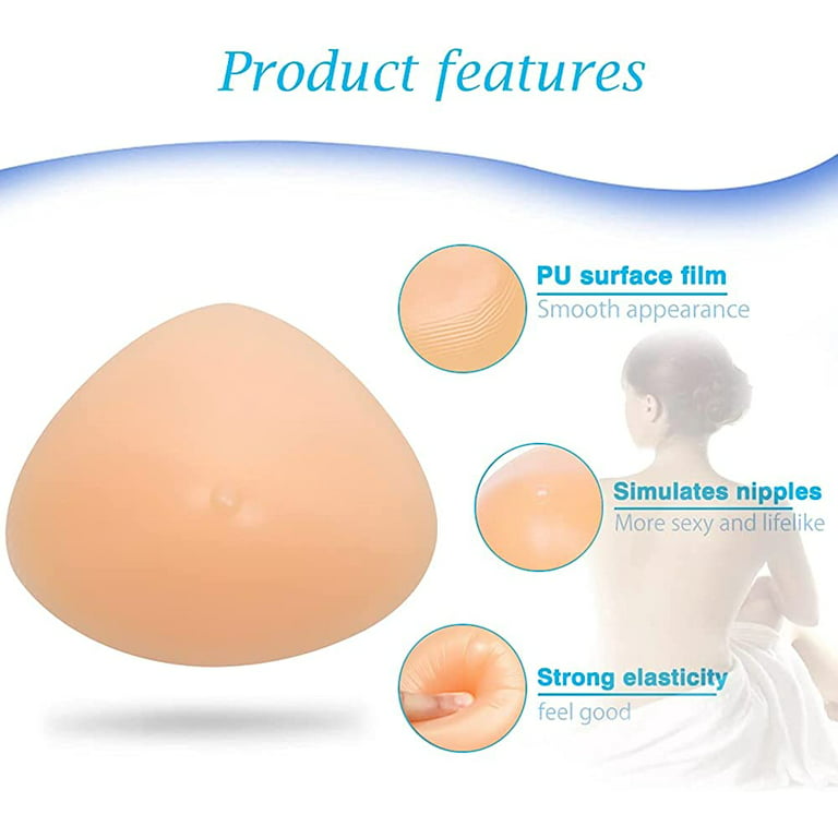 FIWINS 1 Pair of Pear-Shaped Silicone Breast Models Breathable Sunken Bra  Enhancers Mastectomy Prosthesis (Color : 1, Size : AA Cup (400g/pair))