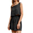 thumbnail image 2 of TrendVibe365 Summer Outfits for Women 2 Piece Short Set Solid Color Ruffle Croped Crewneck Sleeveless Tank Top and Shorts Casual Travel Pajamas Lounge Set Loungewear Summer Outfits, 2 of 6