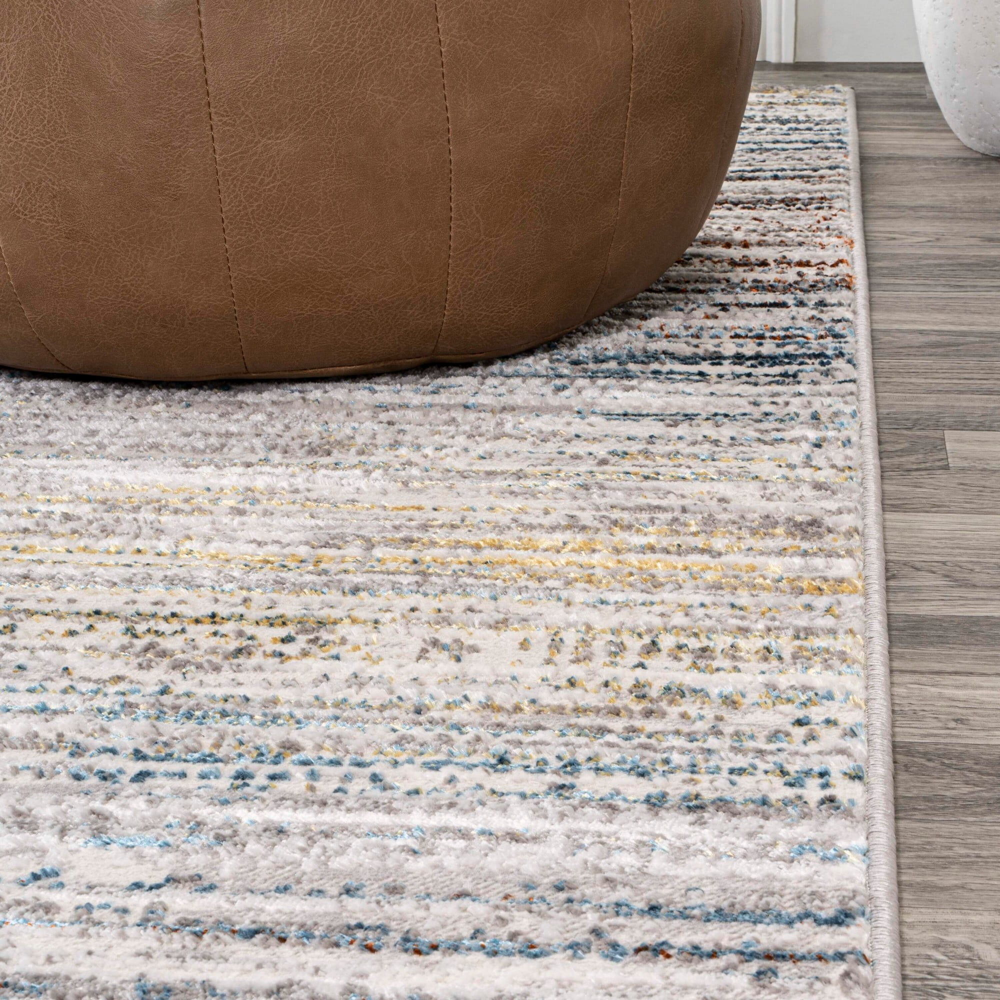 JONATHAN Y SILK ORCHID 2 x 8 Runner Rug, Loom Strie - Gray/Blue/Orange, SOR200E-28