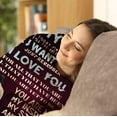thumbnail image 3 of Gifts for Wife from Husband to My Wife Blanket, Personalized Throw Female Birthday Gifts, Romantic Gifts Birthday Christmas Valentine's Mother's Day Healing Bed Blanket Presents for Her 130 * 150cm, 3 of 6