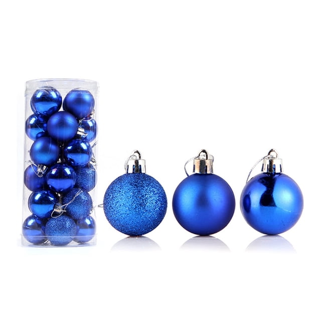 Flmtop 24Pcs 4/6/8cm Christmas Ball Ornament Baubles Xmas Tree Window Hanging Decor