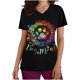 thumbnail image 1 of Fiudx Camisas de Mujer Top de Trabajo Informal con Cuello En V y Manga Corta Estampado a La Moda para Mujer, 1 of 4