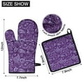 thumbnail image 6 of Purple Paisley Pattern Kitchen Oven Mitt and Pot Holder Sets 2 Pcs for Baking, Cooking and Grilling, Heat Resistant Up To 392 °F, 6 of 7