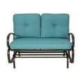 thumbnail image 6 of Kozyard Cozy Outdoor Patio Rocking Love Seats Glider Swing Bench/Rocker ( Blue ), 6 of 7