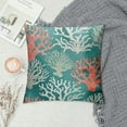 thumbnail image 2 of COMIO Nautical Coastal Pillow Covers  Farmhouse Aqua Teal Turquoise Coral and Starfish Decorative Throw Pillows Square Cushion Cover for Home Couch Sofa Patio Bedroom, 2 of 5