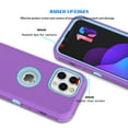 thumbnail image 4 of iPhone 13 Cases, 3 in 1 Sturdy Phone Case for Apple iPhone 13 6.1",Takfox Full-Body Shockproof Drop Protection Hybrid Bumper Rugged Rubber Cover Defend Matte Armor Phone Case -Purple, 4 of 6