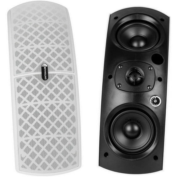Dayton Audio QS204W-4 Quadrant Indoor/Outdoor Speaker Pair with 4 White
