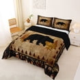 thumbnail image 2 of Manfei Rustic Bear Plaid Queen Comforter Set,Retro Pine Grid Comforter Sets Queen,Brown,Black Reversible,3pcs,1 Comforter and 2 Pillowcases, 2 of 7