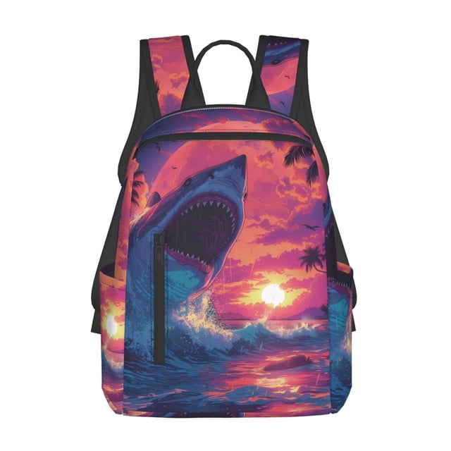 Easygdp Hawaiian Island Beach Shark para Easygdp Yak - Mochila Casual Ligera y Resistente para Viaje y Senderismo para Hombres y Mujeres
