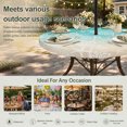 thumbnail image 6 of Round Outdoor Tablecloth with Umbrella Hole and Zipper, Teal Beige Ombre Coastal Tablecloth with Elastic Waterproof, Nautical Beach Starfish Coral Summer Patio Table Covers for 45" - 54" Pool Tables, 6 of 9