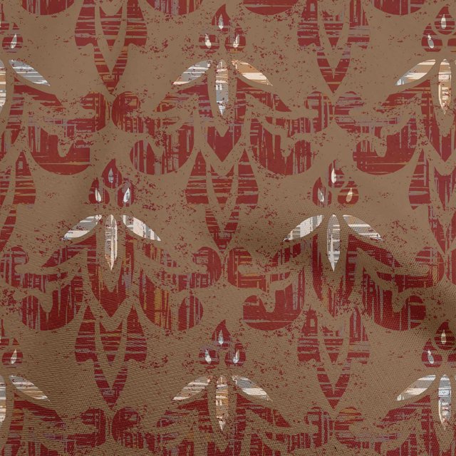 oneOone Rayon Brown Fabric Damask Sewing Craft Projects Fabric Prints By Yard 56 Inch Wide