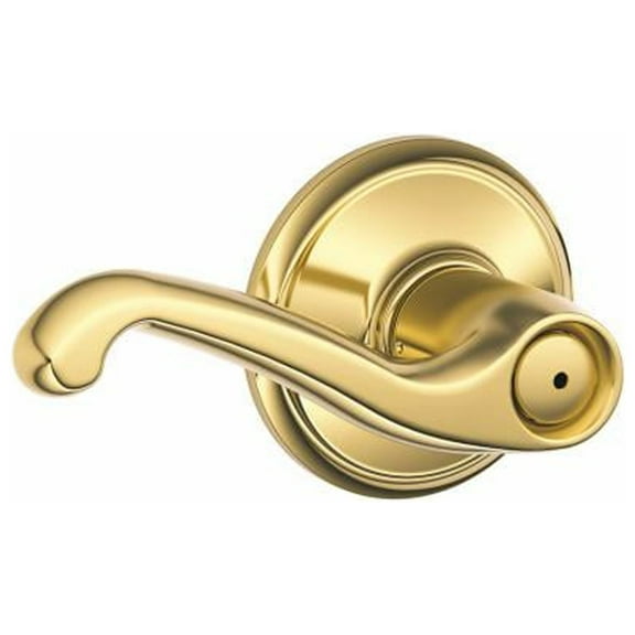 Schlage F40VFLA605 PB Flair Privacy Lever, Bright Brass