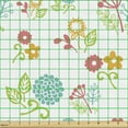 thumbnail image 2 of Floral Fabric by the Yard, Cartoon Style Like Colorful Flower Bouquets Sketch on Plain Background, Decorative Upholstery Fabric for Sofas and Home Accents, White and Multicolor by Ambesonne, 2 of 5