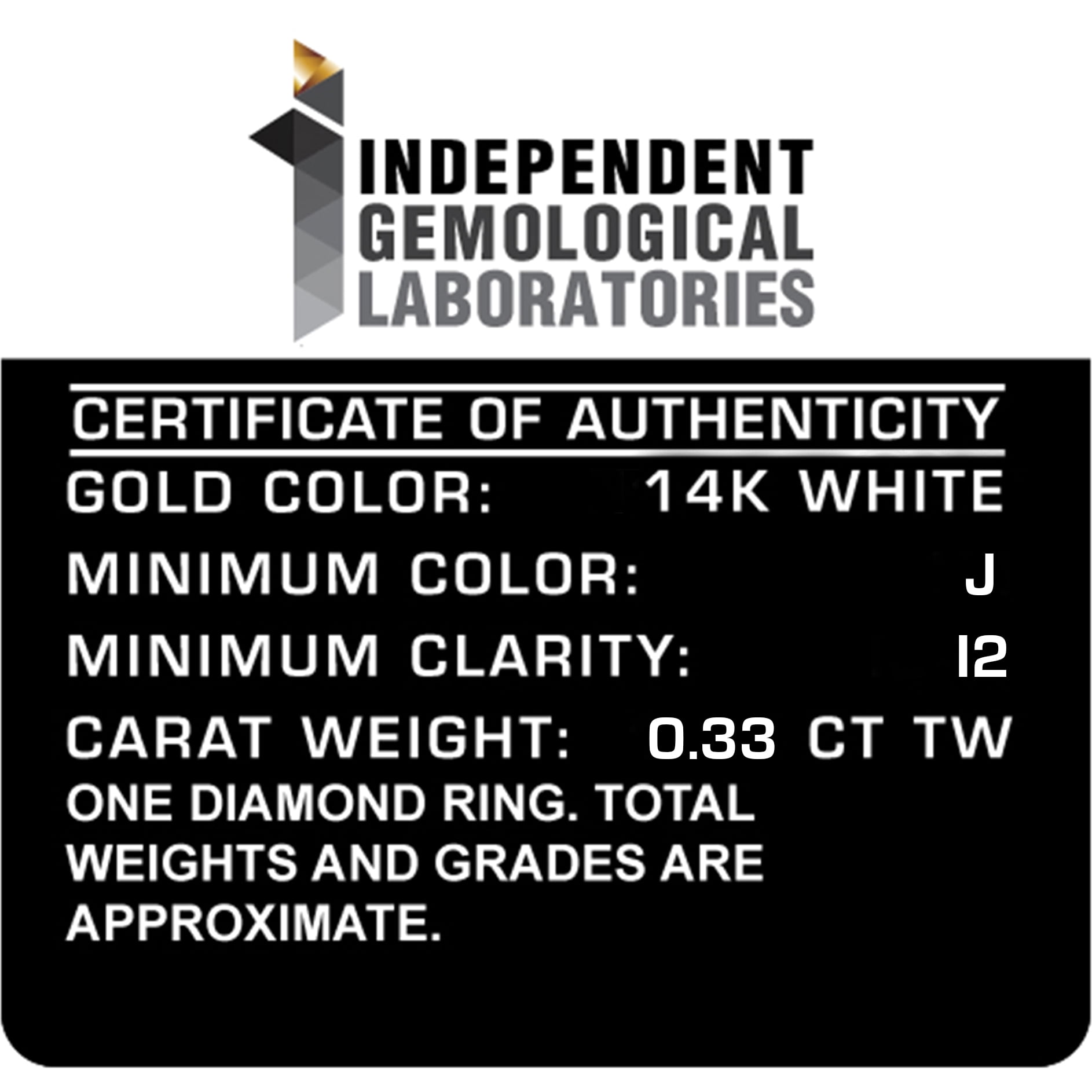 1/3 Carat T.w. Round Diamond 14k White G