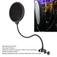 thumbnail image 3 of Microphone Pop Filter, 360 Degree Adjustable Microphone Pop Filter Isolation Shield Sturdy Dual Layered Versatile with Gooseneck Stand for Studio, 3 of 7