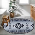 thumbnail image 3 of Round Rugs 3.3 Ft, Navy Blue Boho Non Slip Area Rugs for Kitchen Bedroom Entryway, Southwestern Geometric Vintage Abstract Art Washable Carpet Runner Rug Floor Mats for Bedroom Home Decor, 3 of 9