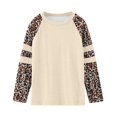 thumbnail image 4 of idosla Girl's Athletic Leopard Print Sweatshirt Crew Neck Long Sleeve Tops Fall Clothes (Beige, 6-7 Years), 4 of 5