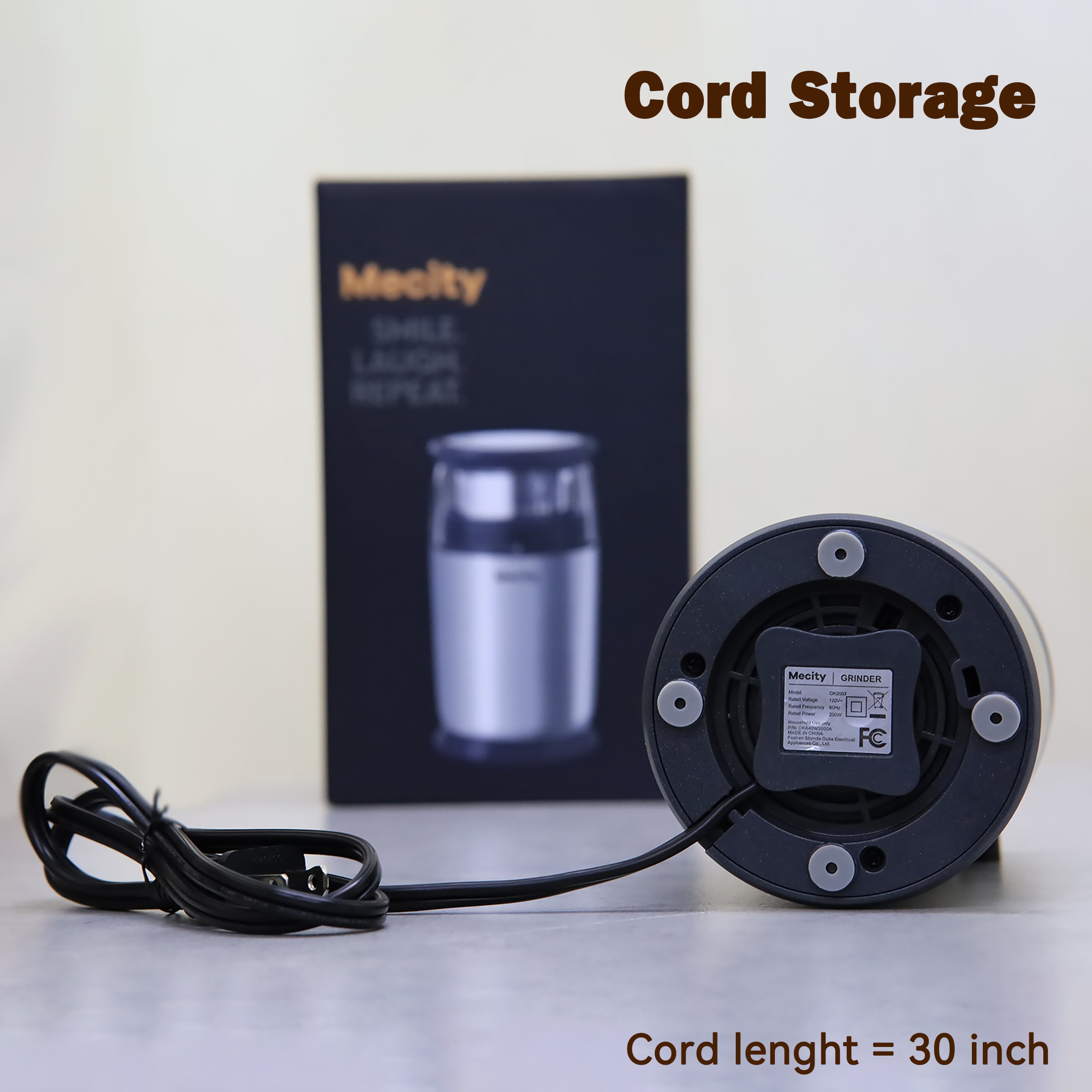 Mecity Electric Coffee Grinder Fast Grinder with 6 Stainless Steel Blades  for Beans, Condiment, Pepper and Salt, Espresso Ground Coffee Grinder