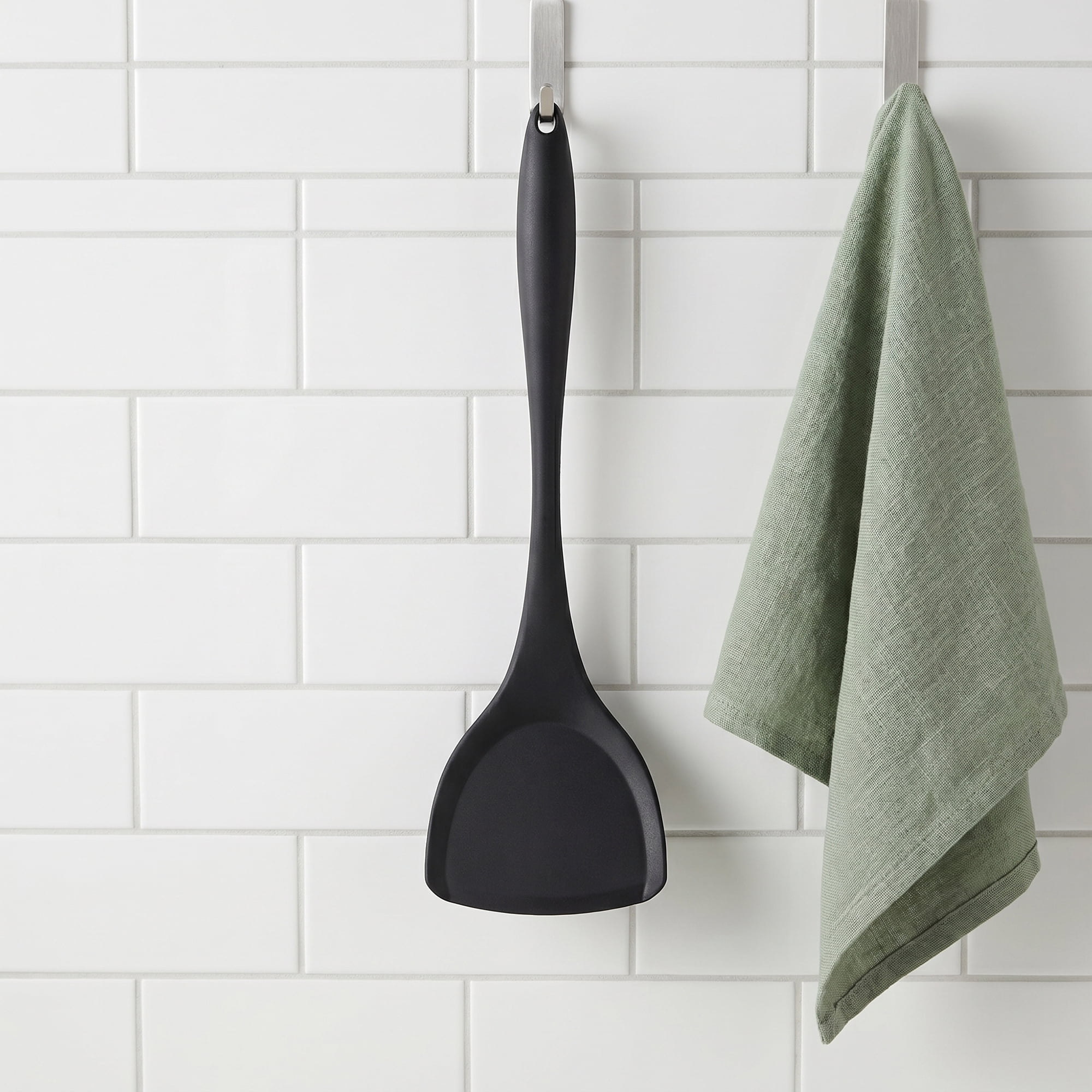 Unique Bargains Portable Kitchen Utensil Spatula Ideal for Flipping Black 13.8x3.9 in
