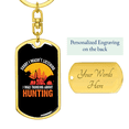 thumbnail image 3 of Thinking Of Hunter'S Keychain Stainless Steel or 18k Gold Dog Tag Keyring, 3 of 10