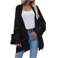 thumbnail image 1 of Cárdigan Qarigey poliéster mujer suéter lavable negro, 1 of 4