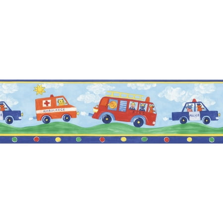 Brewster Bear - Brewster Fire Engines Fire Truck Wall Border