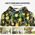 thumbnail image 4 of Kdxio Lemon Fruits Flowers Leaves Print Womens Oversized Hoodies Sweatshirts Hooded Pullover Tops Sweaters Casual-Medium, 4 of 7