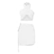 thumbnail image 5 of Conjunto de dos piezas de falda de cadera con paquete de corbata de color sólido elástico superior con tirantes sexy para mujer Pompotops qwe12955, 5 of 9