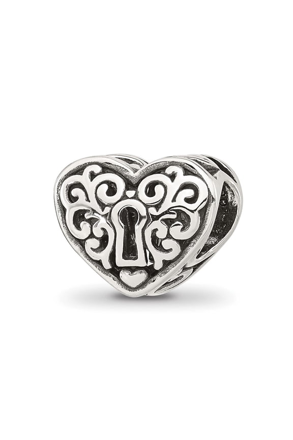 s Polished Heart Lock Bead