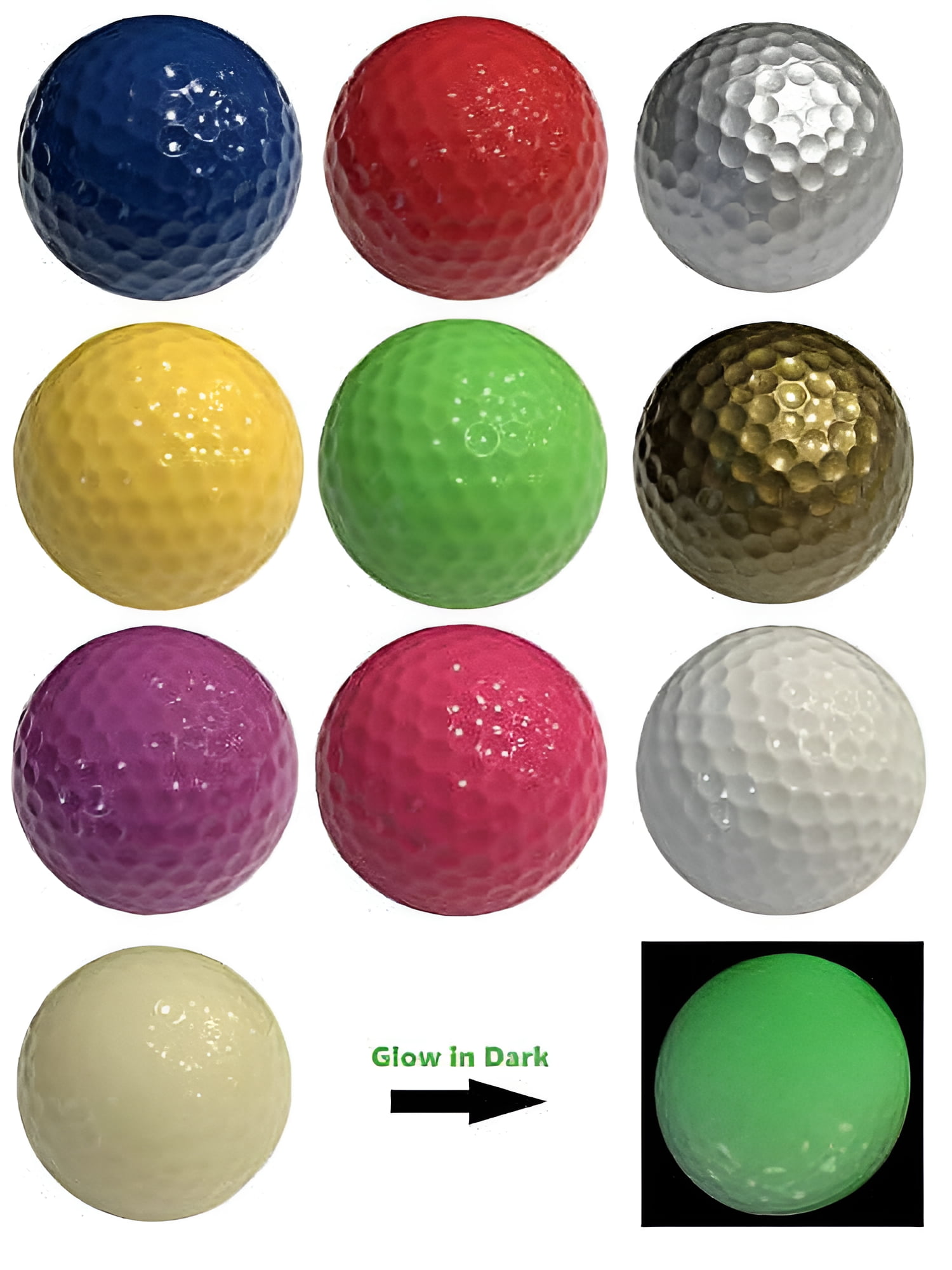 Infusion Miniature Golf Balls - Colored Mini Golf Balls - 24 Pack, Red, Yellow, Blue, Purple, Green, Pink Color Balls (4 Each)