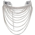 thumbnail image 2 of 1Pc Full Rhinestone Necklace Layered Choker Necklaces Crystal Neck Chain Festival Party Necklace Jewelry, 2 of 8