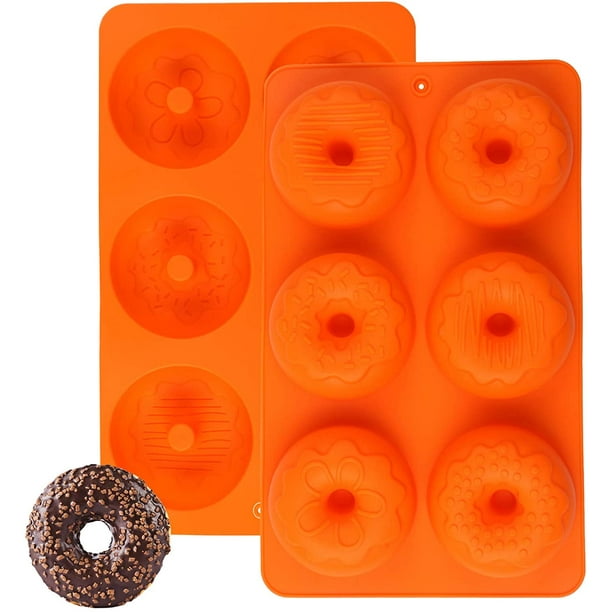 2 moldes de silicona para donas, molde para hornear donas de silicona, 1 molde antiadherente para donas para pasteles, galletas, bagels. Xemadio LRWJ080-2