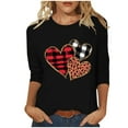 thumbnail image 2 of Goodtrade8 3/4 Sleeve Tops for Women Valentine Plus Size Pullover Spring Summer Crew Neck Gifts for Girlfriend Womens T-Shirts Trendy, 2 of 5