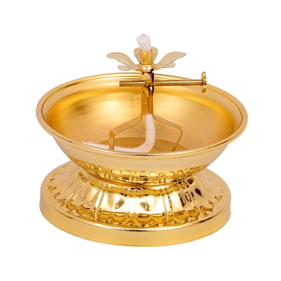 Fzaqwen Ghee Lamp Holder Altar Supplies Tibetan Alloy Candlestick Dimmable Candle Holder Style B